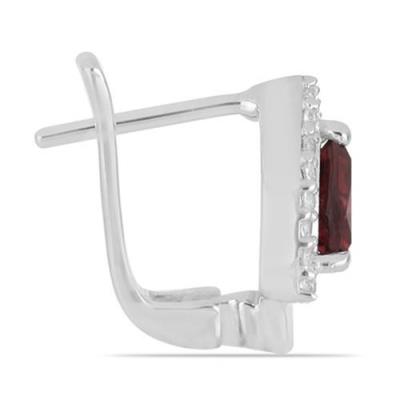 BUY STERLING SILVER RHODOLITE HALO EARRINGS WITH CUBIC ZIRCONIA – BULK WHOLESALE SUPPLIER USA | JEWELPIN